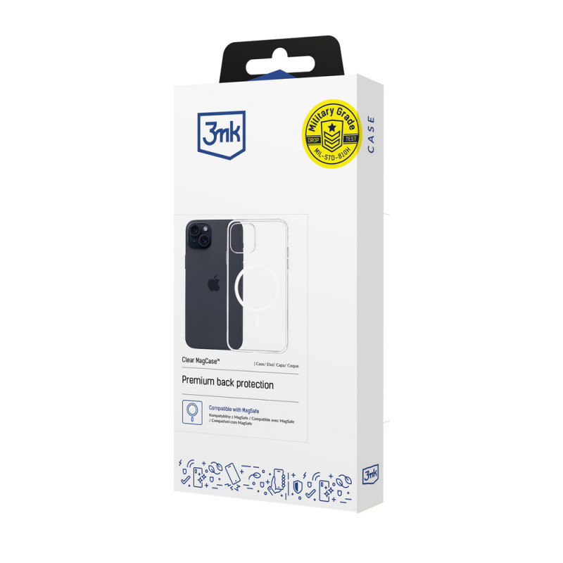 3mk Clear MagCase per Apple iPhone 15 Plus, trasparente