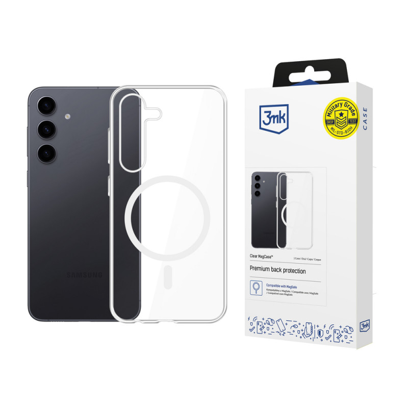 Custodia 3mk Clear MagCase per Samsung Galaxy S24+, trasparente