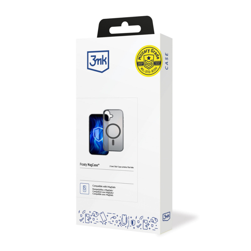 Custodia 3MK Frosty MagCase per Apple iPhone 16 Plus, nera