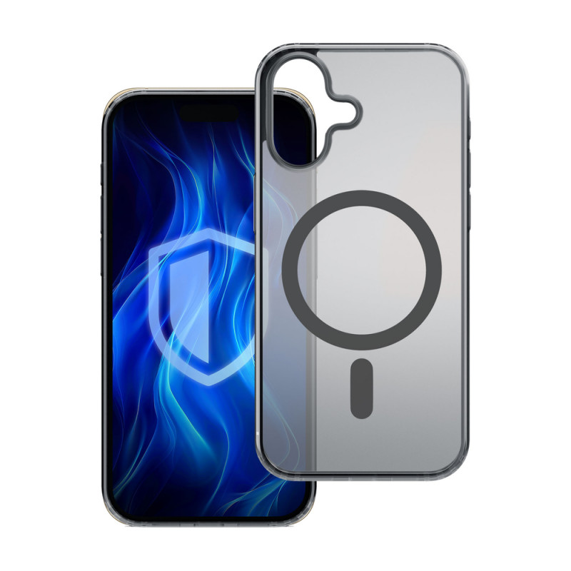 Custodia 3MK Frosty MagCase per Apple iPhone 16, nera