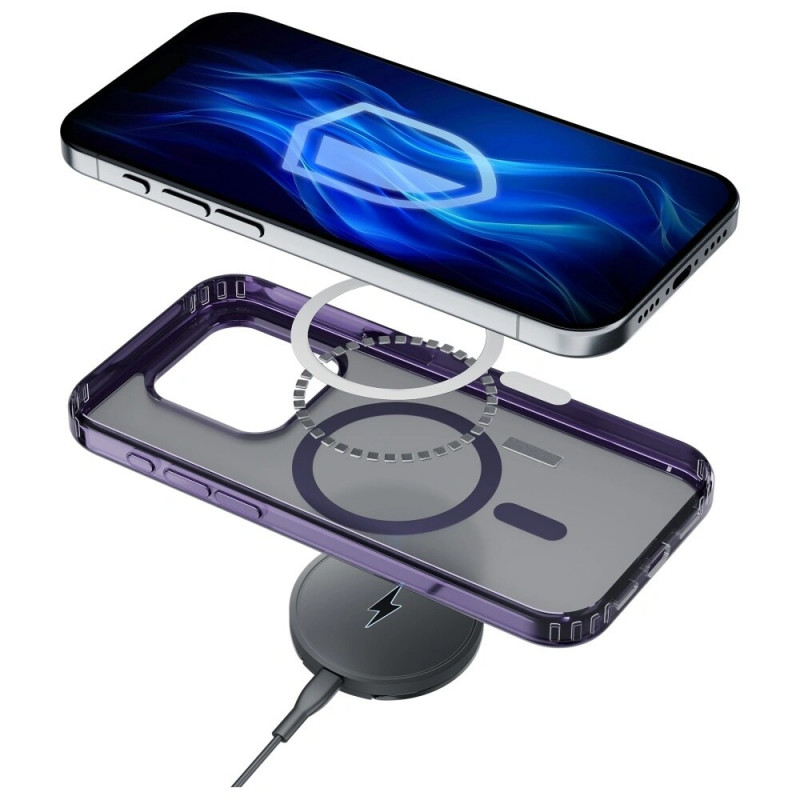 Custodia per smartphone 3MK Frosty MagCase MagSafe per Apple iPhone 13 Pro, viola