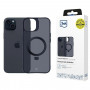 Custodia per smartphone 3MK Smoke Case Mag&Stand MagSafe con supporto per Apple iPhone 15 Plus, nera