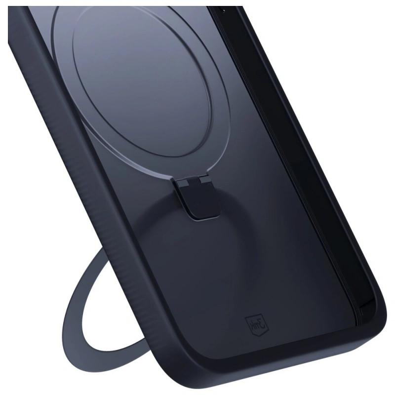 Custodia 3MK Smoke Case Mag&Stand per Apple iPhone 16 Pro Max, policarbonato, nera