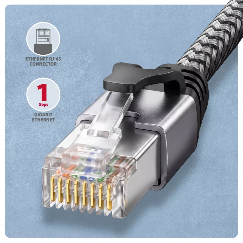 Goobay Adattatore Ethernet Gigabit USB-C AXAGON ADE-CM15 con cavo CAT6 integrato da 1,5 m, RJ-45