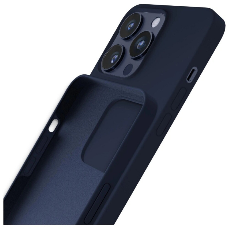 Custodia in silicone 3MK per Apple iPhone 16 Pro, blu navy