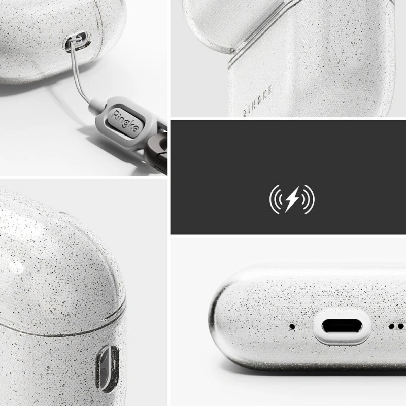 Custodia Air Ringke per Apple AirPods Pro 3, trasparente glitterata