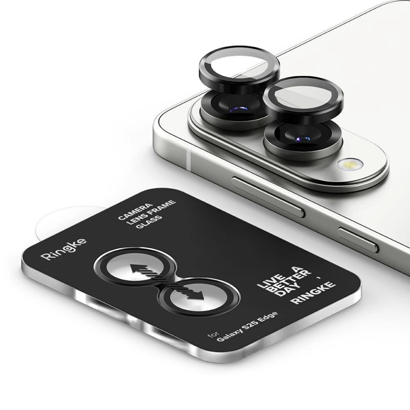 Protezione per fotocamera Ringke per Samsung Galaxy S25 Edge, nera