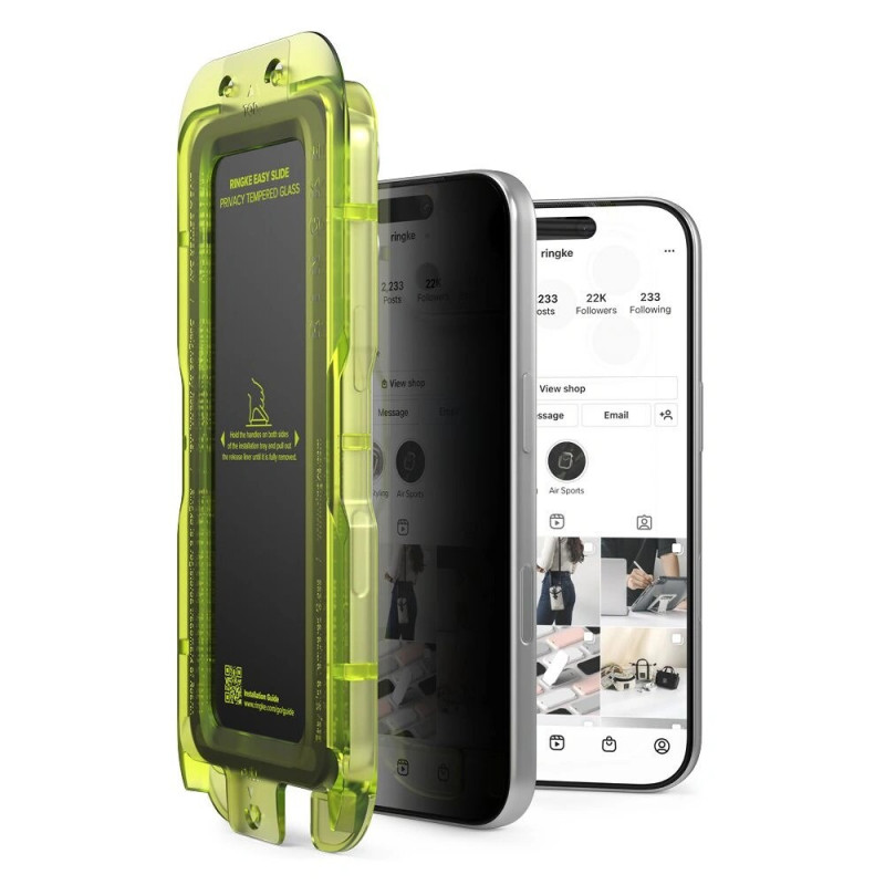 Vetro temperato privacy Easy Slide Ringke per Apple iPhone 17 Pro Max (2 pz)
