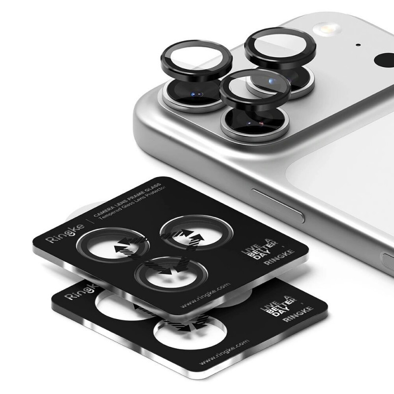 Protezione per fotocamera Ringke Camera Frame per Apple iPhone 17 Pro / 17 Pro Max, nero (2 pz)
