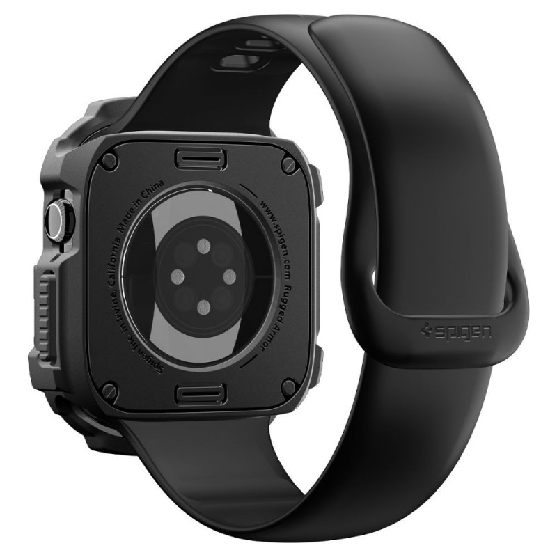 Custodia Spigen Rugged Armor ACS11886 per Apple Watch 12 46 mm, nero opaco
