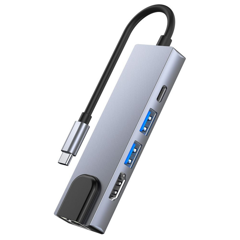 Hub USB-C 5in1 Tech-Protect V3, grigio