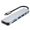 Hub USB-C 6-in-1 Tech-Protect V4, grigio