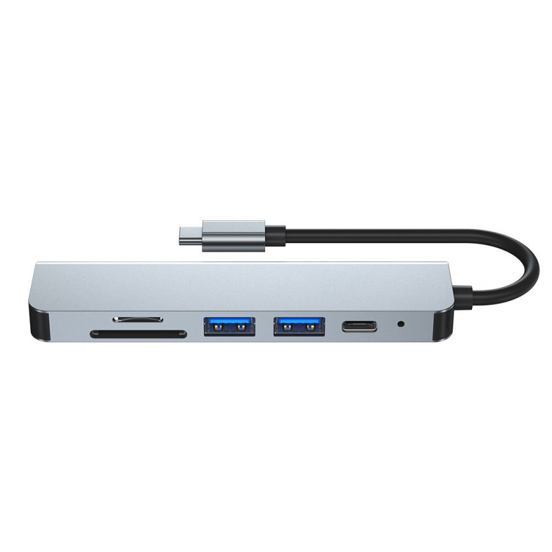 Hub USB-C 6-in-1 Tech-Protect V4, grigio