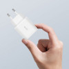 Caricabatterie da parete Tech-Protect C20W a 2 porte, USB-C PD 20W e USB-A QC 3.0, bianco