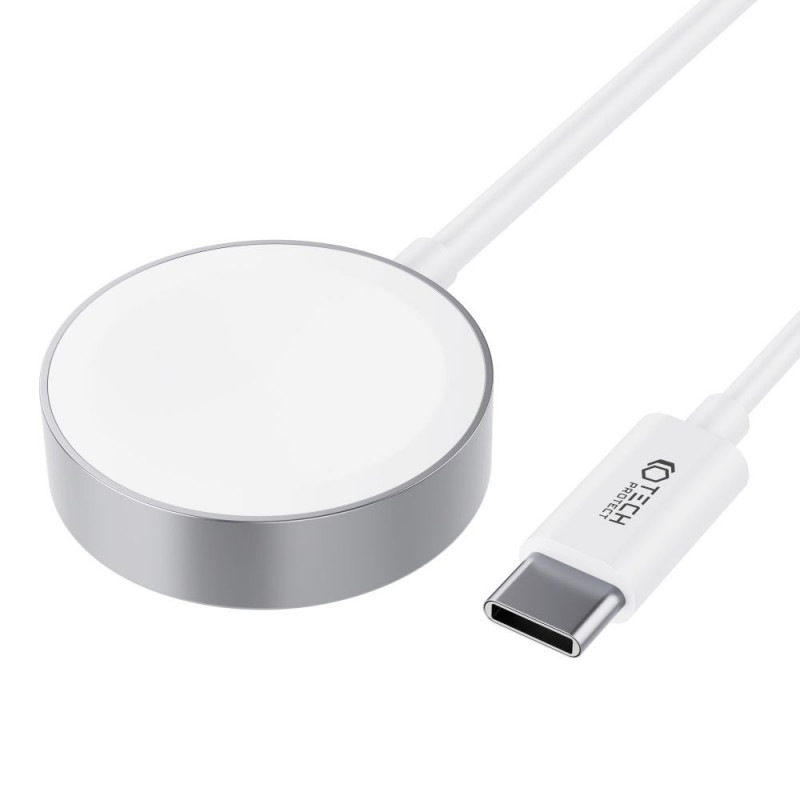 Caricatore magnetico Tech-Protect UltraBoost per Apple Watch, USB-C, 120 cm, bianco