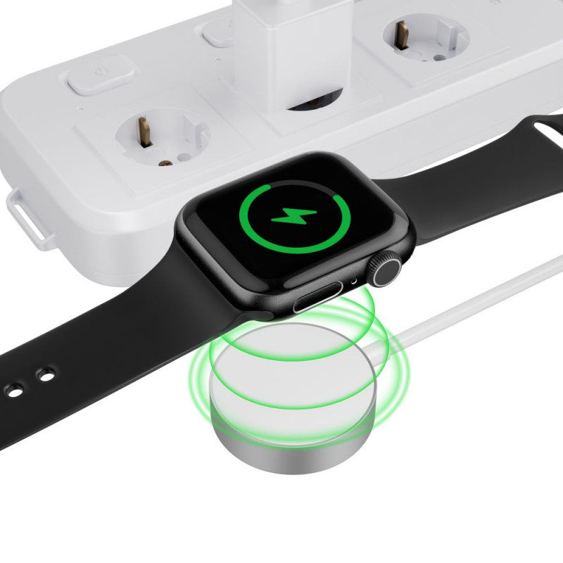 Caricatore magnetico Tech-Protect UltraBoost per Apple Watch, USB-C, 120 cm, bianco