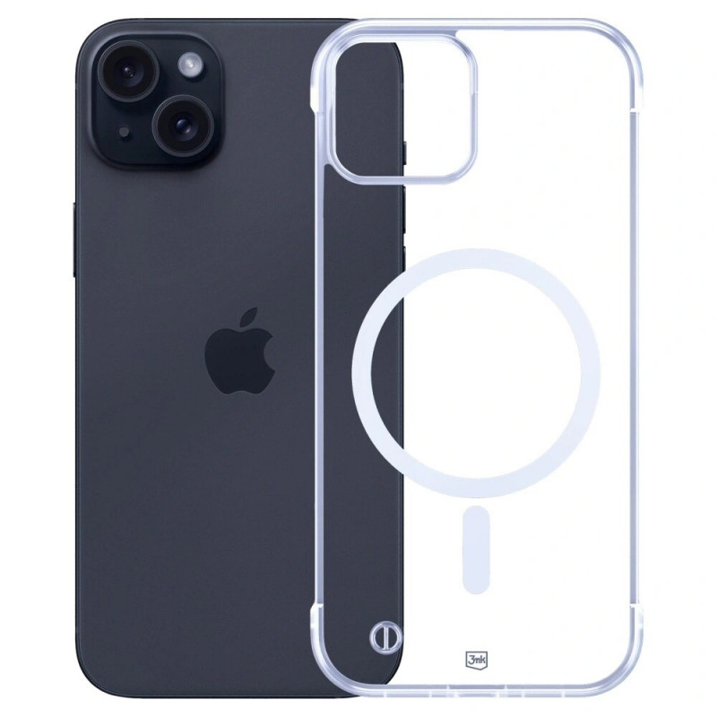 Custodia per smartphone 3mk Just20g MagCase Apple iPhone 15 Plus, trasparente