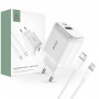 Caricatore da parete Tech-Protect C20W 2 porte PD 20W QC 3.0 con cavo Lightning, bianco
