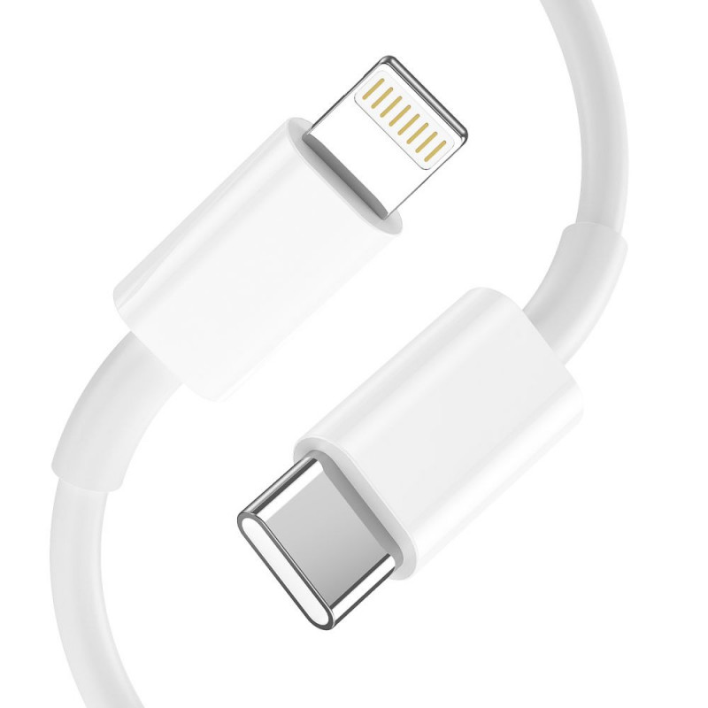 Caricatore da parete Tech-Protect C20W 2 porte PD 20W QC 3.0 con cavo Lightning, bianco