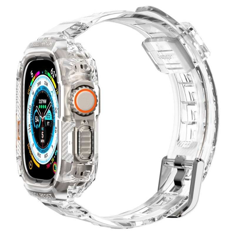 Custodia con cinturino Spigen Rugged Armor Pro per Apple Watch Ultra 49 mm, trasparente cristallo