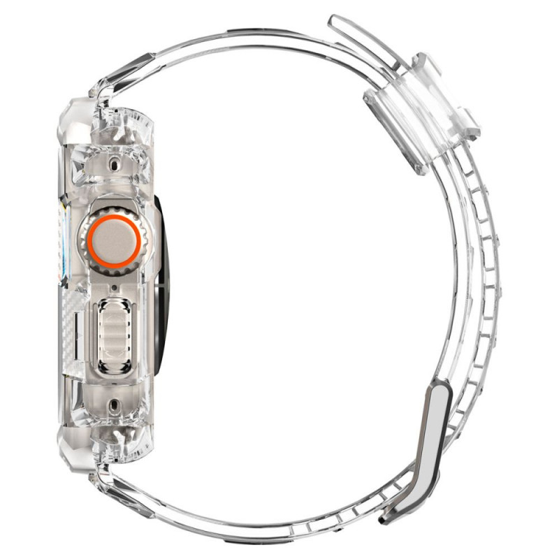 Custodia con cinturino Spigen Rugged Armor Pro per Apple Watch Ultra 49 mm, trasparente cristallo