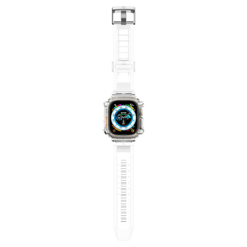 Custodia con cinturino Spigen Rugged Armor Pro per Apple Watch Ultra 49 mm, trasparente cristallo