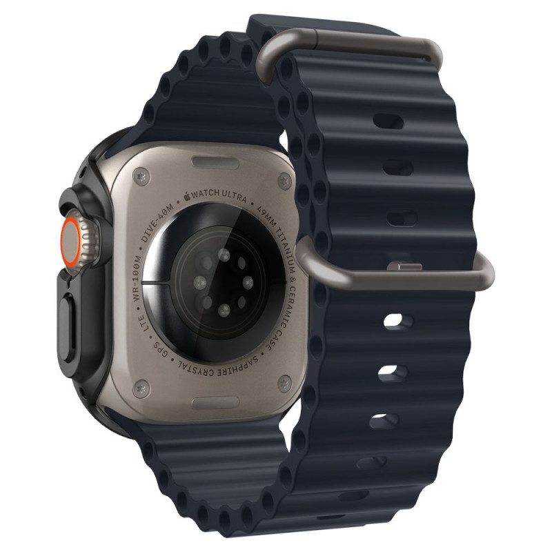 Custodia Thin Fit Spigen per Apple Watch Ultra 1 / 2 / 3 49 mm, nera