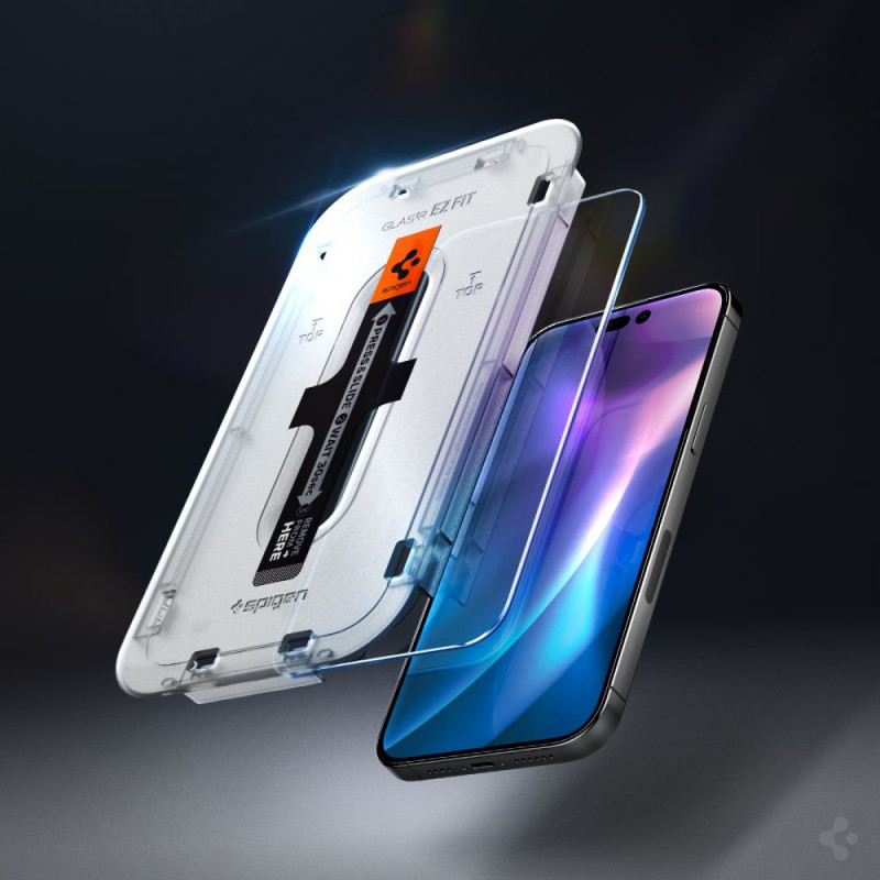 Spigen GLAS.tR EZ Fit Vetro temperato per Apple iPhone 14 Pro, trasparente (2 pz)