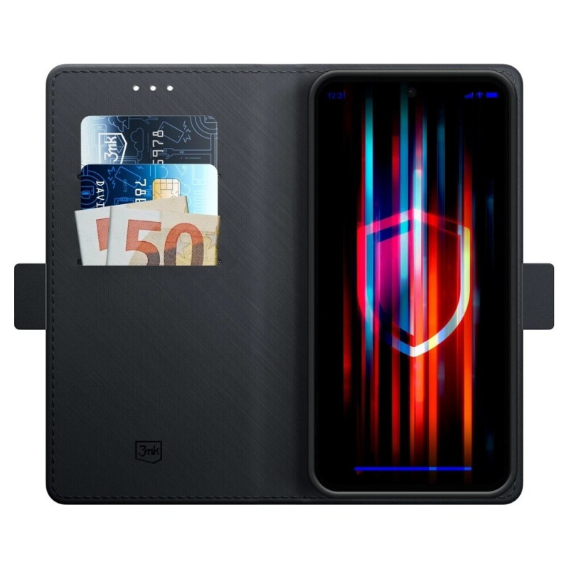 Custodia portafoglio 3MK per Samsung Galaxy S25, nera