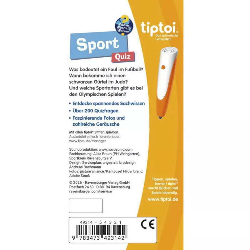 Ravensburger tiptoi Wieso? Weshalb? Warum? Quiz Sport, edizione tedesca