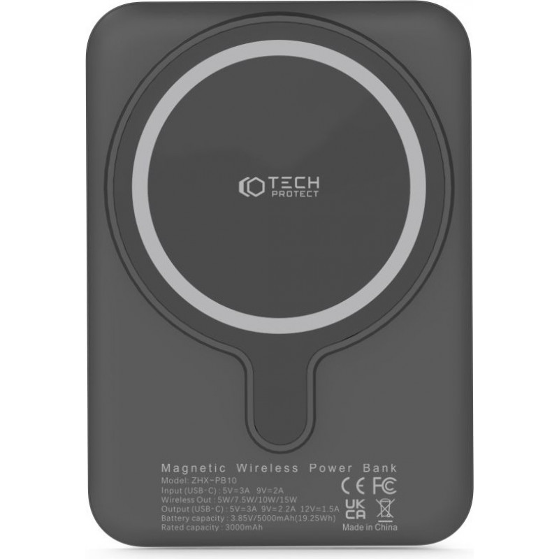 Tech-Protect PB10 LifeMag MagSafe Power Bank 5000 mAh 15 W (THP1281BLK), nero