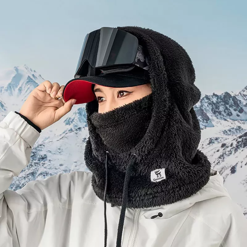 Passamontagna da sci Qunature Arctic Velvet, taglia M, nero