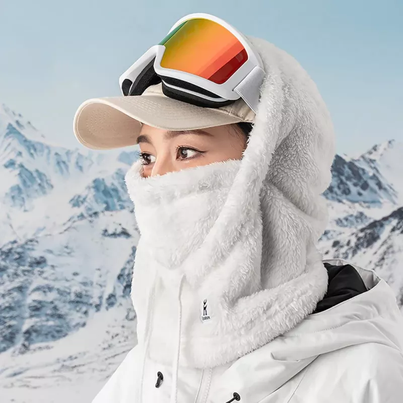 Passamontagna da sci Qunature Arctic Velvet, taglia M, bianco