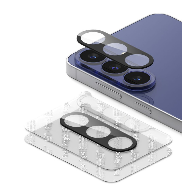 Protezione per lenti fotocamera Ringke Camera Full Cover per Samsung Galaxy S26 FE, vetro temperato 9H, nero (2 pz)