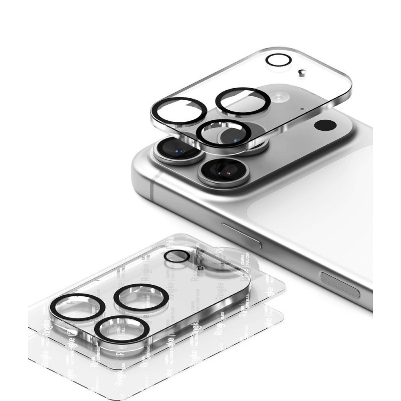 Protezione per lenti fotocamera Ringke Camera Full Cover per Apple iPhone 18 Pro, vetro temperato 9H, nero (2 pz)