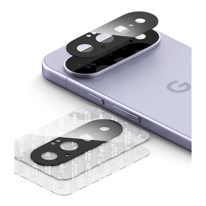 Protezione per lenti fotocamera Ringke Camera Full Cover per Google Pixel 11, vetro temperato 9H, nero (2 pz)