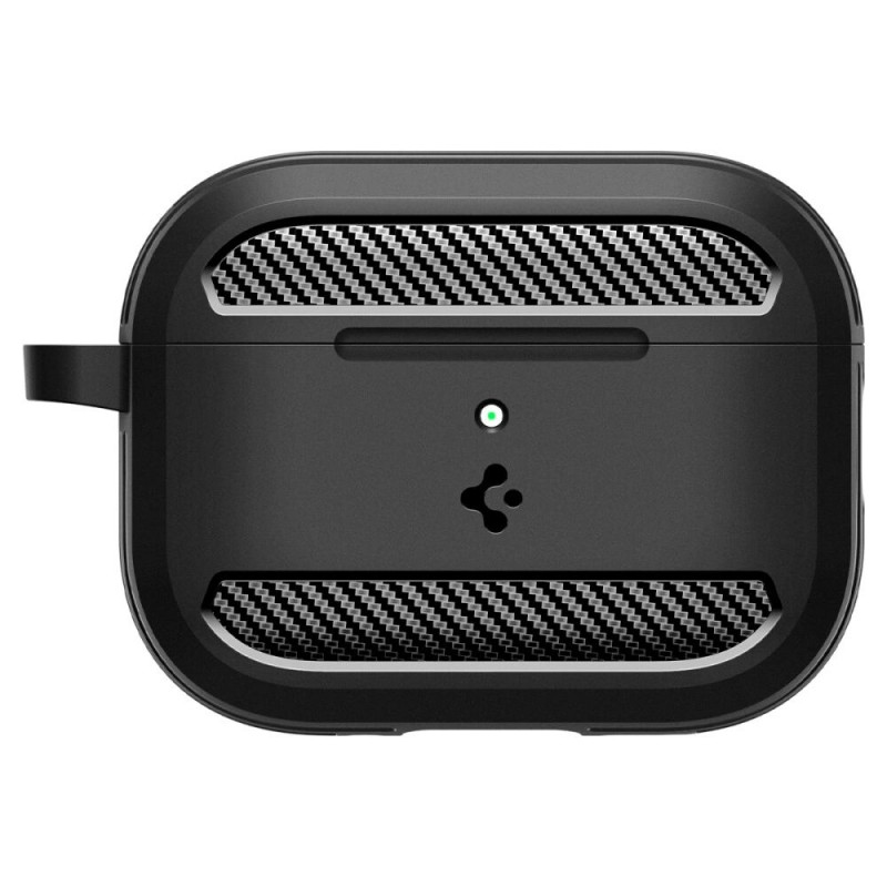 Custodia Spigen Rugged Armor ACS09822 per Apple AirPods Pro 3, nero opaco