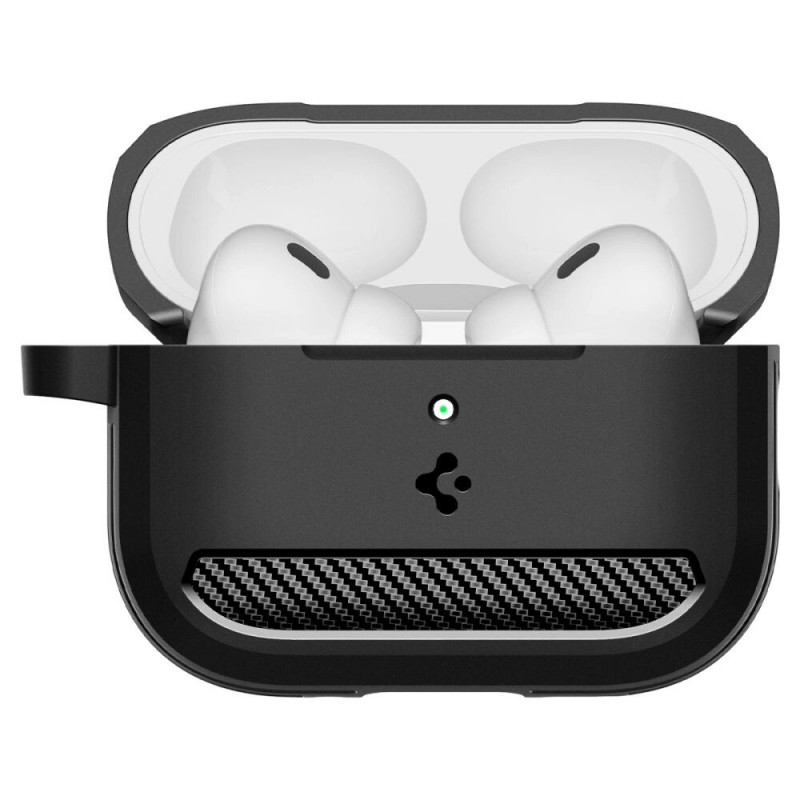 Custodia Spigen Rugged Armor ACS09822 per Apple AirPods Pro 3, nero opaco