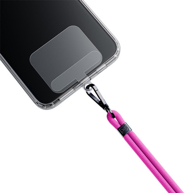 Cordoncino per telefono 3MK EasyClip, rosa / nero