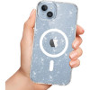 Custodia Tech-Protect FlexAir Hybrid MagSafe per Apple iPhone 15, Glitter Clear