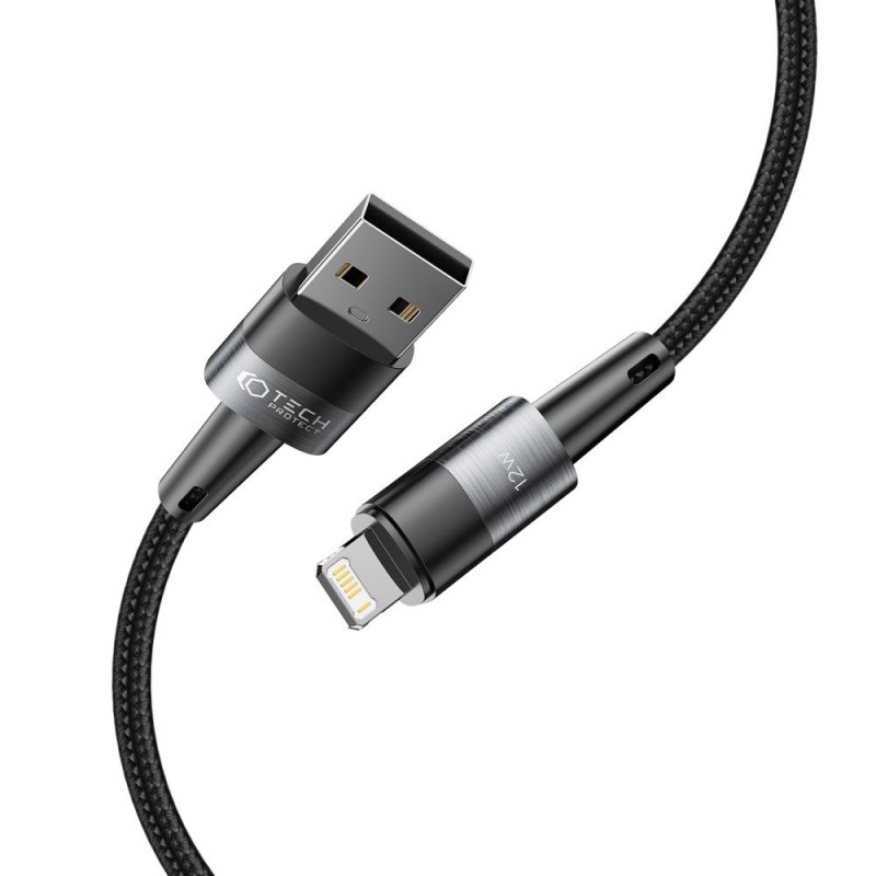 Cavo Tech-Protect UltraBoost USB-A/Lightning 12W 2.4A 100 cm, grigio