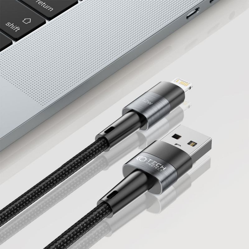 Cavo Tech-Protect UltraBoost USB-A/Lightning 12W 2.4A 100 cm, grigio
