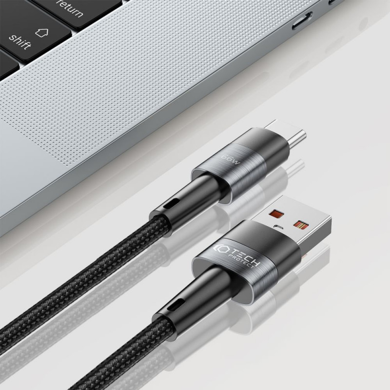 Cavo Tech-Protect UltraBoost USB-A/USB-C 66W 6A 100 cm, grigio