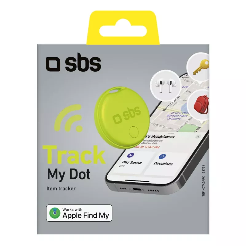 Localizzatore SBS Track My Circle compatibile con Apple Find My, verde