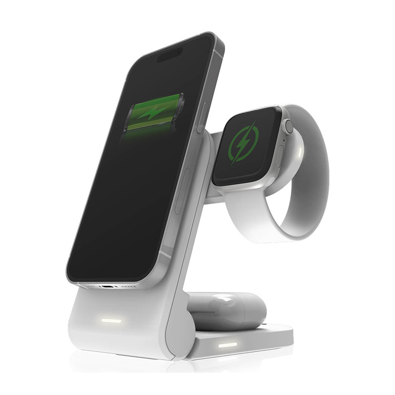 Caricatore wireless MagSafe 3-in-1 STM ChargeTree MAG, bianco