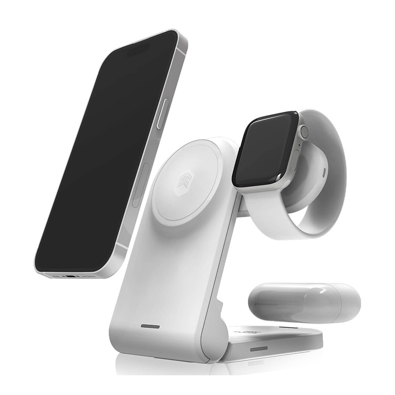 Caricatore wireless MagSafe 3-in-1 STM ChargeTree MAG, bianco