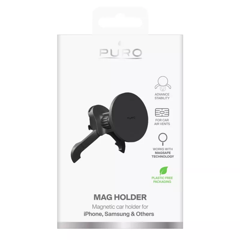 Supporto auto regolabile PURO, compatibile MagSafe, nero