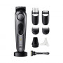 Rifinitore per barba Braun BeardTrimmer 7 BT7420 con strumenti da barbiere, lavabile, ricaricabile, grigio