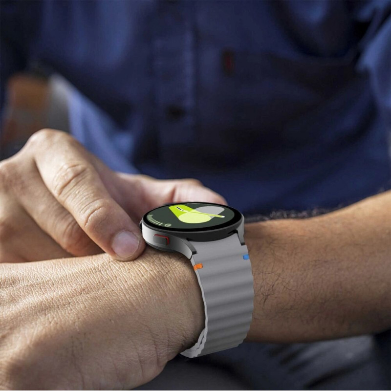 Cinturino sport in silicone Tech-Protect per Samsung Galaxy Watch 4/5/5 Pro/6/7/FE, grigio crayon