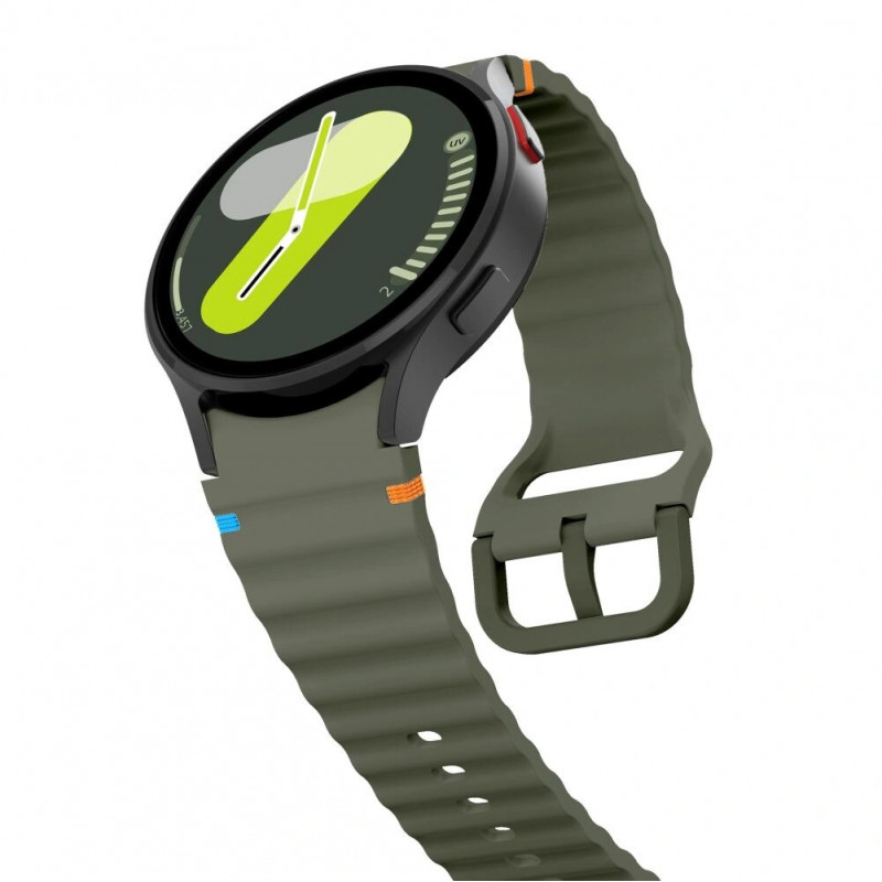 Cinturino sport in silicone Tech-Protect THP3054 per Samsung Galaxy Watch 4/5/5 Pro/6/7/FE, verde militare